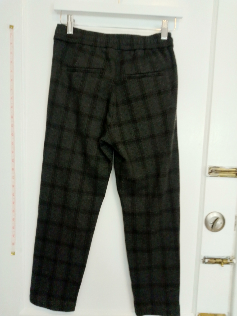 Ann Taylor Black & Gray Plaid Drawstring Pants XXS 00 Petite - Picture 6 of 11